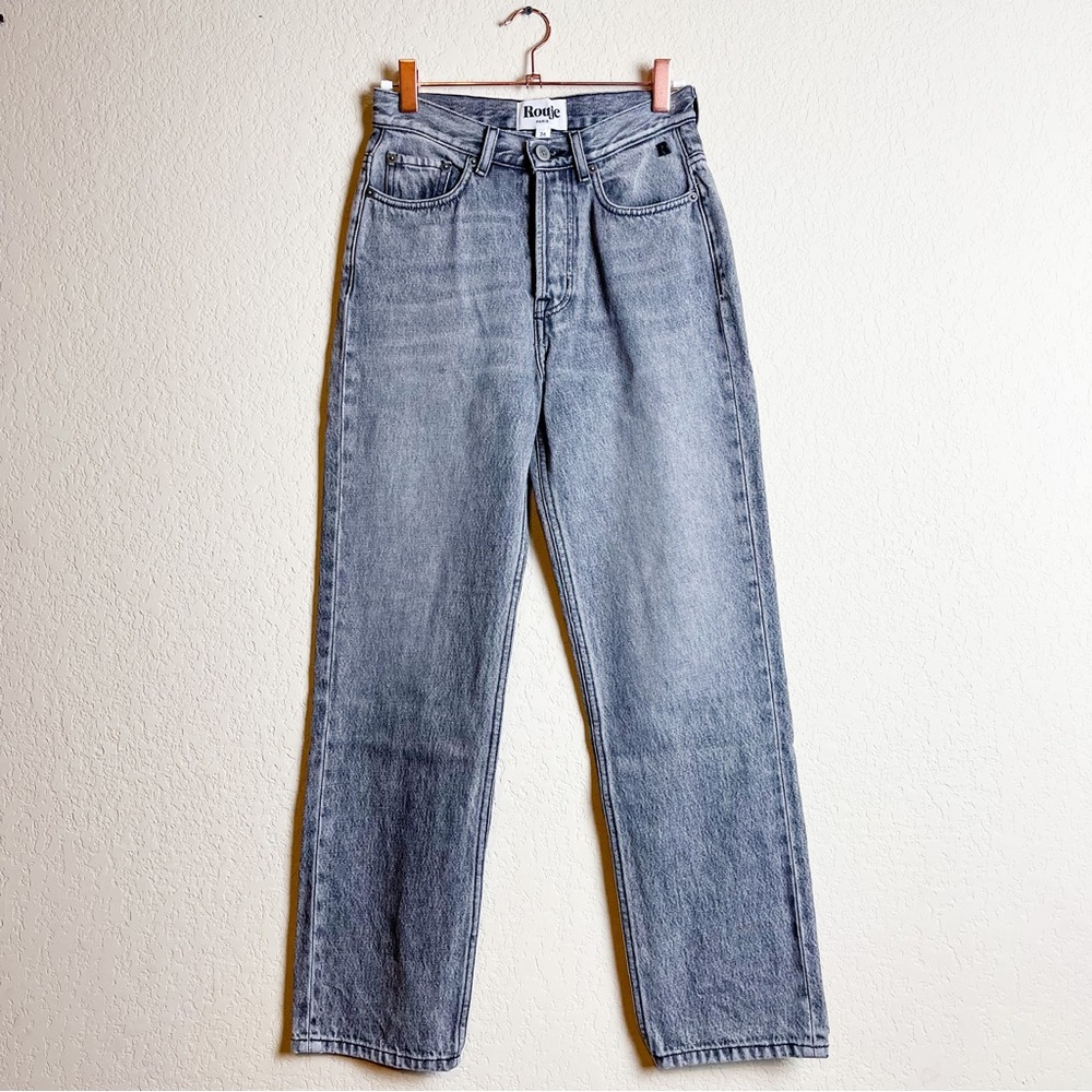 Rouje Marais Straight Leg Jeans Light Grey Wash Size 24 - Picture 4 of 12
